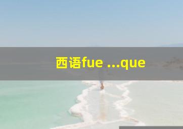 西语fue ...que